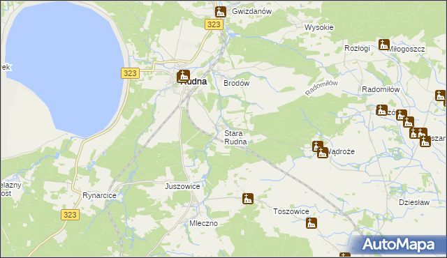 mapa Stara Rudna, Stara Rudna na mapie Targeo