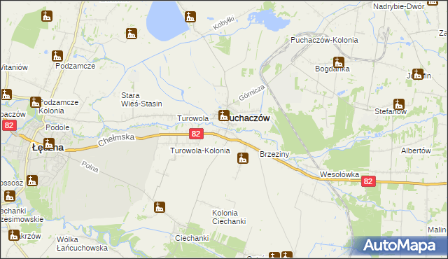 mapa Stara Wieś gmina Puchaczów, Stara Wieś gmina Puchaczów na mapie Targeo