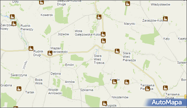 mapa Stara Wieś Trzecia, Stara Wieś Trzecia na mapie Targeo