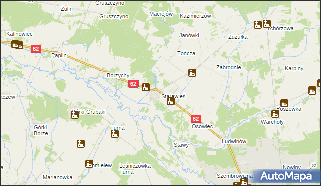 mapa Starawieś, Starawieś na mapie Targeo