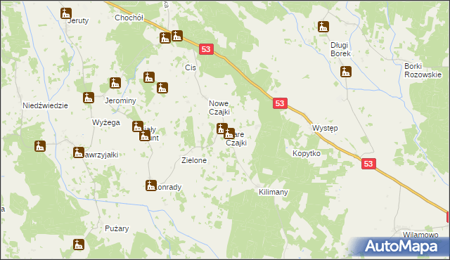mapa Stare Czajki, Stare Czajki na mapie Targeo