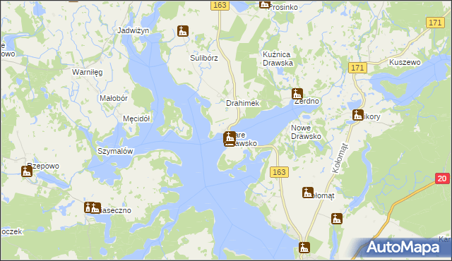 mapa Stare Drawsko, Stare Drawsko na mapie Targeo