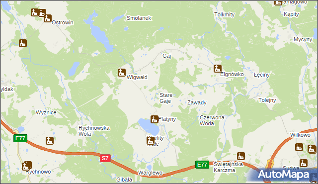 mapa Stare Gaje, Stare Gaje na mapie Targeo