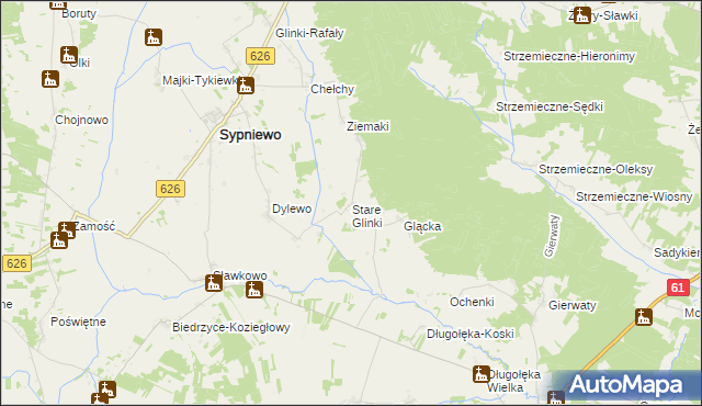 mapa Stare Glinki, Stare Glinki na mapie Targeo