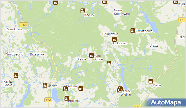 mapa Stare Gonne, Stare Gonne na mapie Targeo