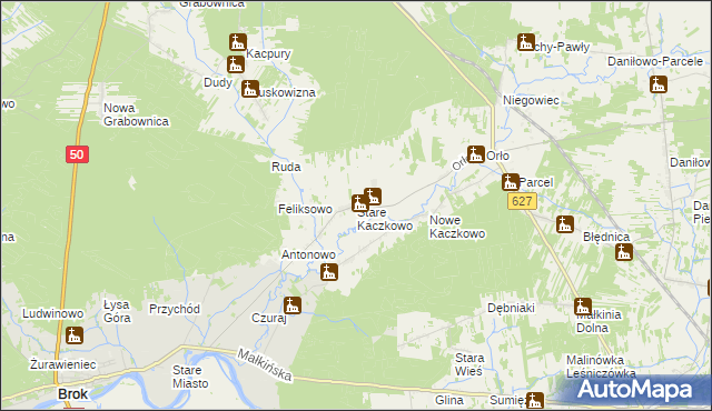 mapa Stare Kaczkowo, Stare Kaczkowo na mapie Targeo