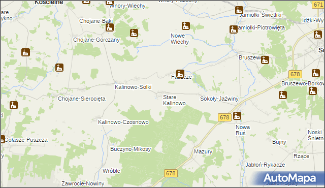 mapa Stare Kalinowo, Stare Kalinowo na mapie Targeo