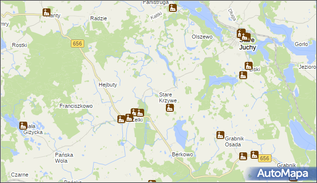 mapa Stare Krzywe, Stare Krzywe na mapie Targeo