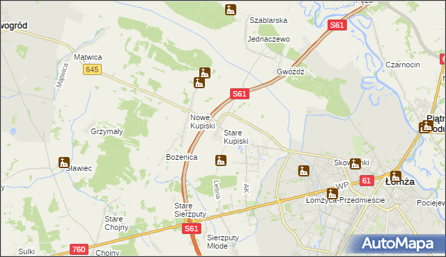 mapa Stare Kupiski, Stare Kupiski na mapie Targeo