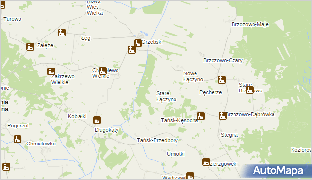 mapa Stare Łączyno, Stare Łączyno na mapie Targeo