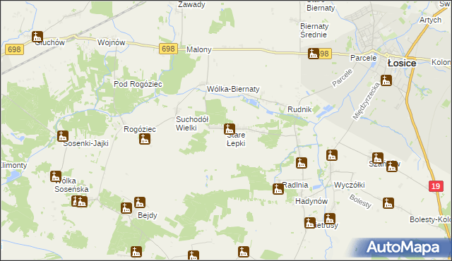 mapa Stare Łepki, Stare Łepki na mapie Targeo