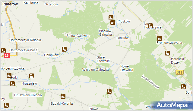 mapa Stare Litewniki, Stare Litewniki na mapie Targeo