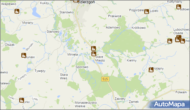 mapa Stare Miasto gmina Stary Dzierzgoń, Stare Miasto gmina Stary Dzierzgoń na mapie Targeo