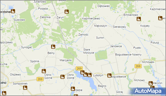 mapa Stare Morzyce, Stare Morzyce na mapie Targeo