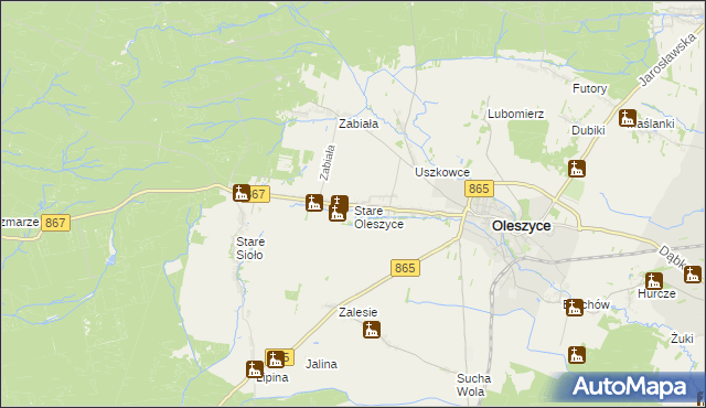 mapa Stare Oleszyce, Stare Oleszyce na mapie Targeo