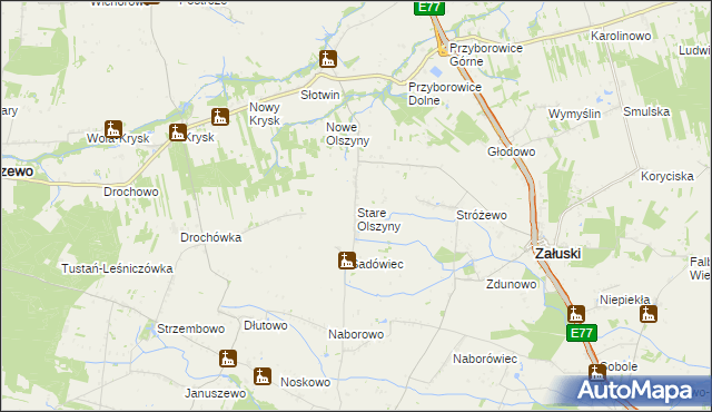 mapa Stare Olszyny, Stare Olszyny na mapie Targeo