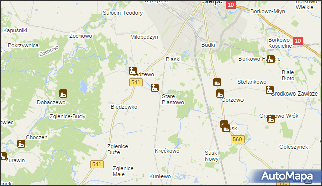 mapa Stare Piastowo, Stare Piastowo na mapie Targeo