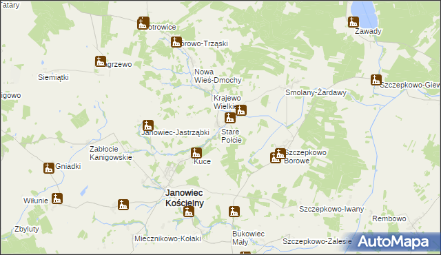 mapa Stare Połcie, Stare Połcie na mapie Targeo