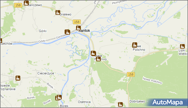 mapa Stare Polichno, Stare Polichno na mapie Targeo