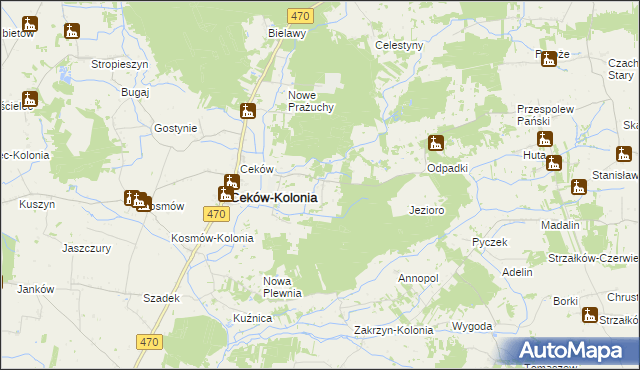 mapa Stare Prażuchy, Stare Prażuchy na mapie Targeo