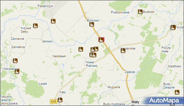 mapa Stare Rakowo, Stare Rakowo na mapie Targeo