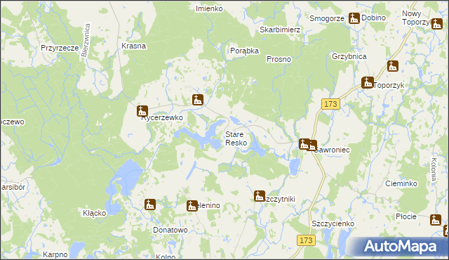 mapa Stare Resko, Stare Resko na mapie Targeo