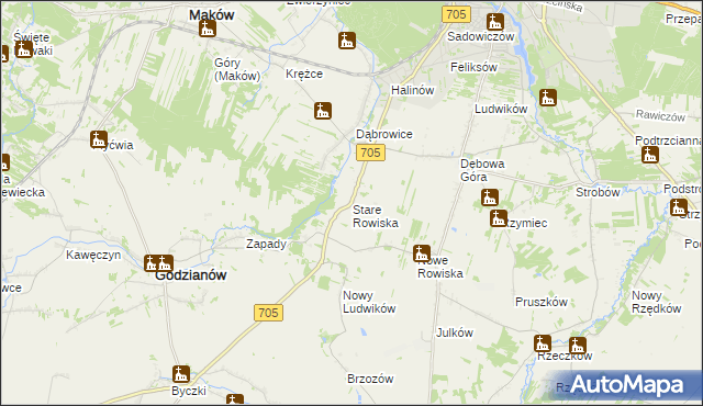 mapa Stare Rowiska, Stare Rowiska na mapie Targeo