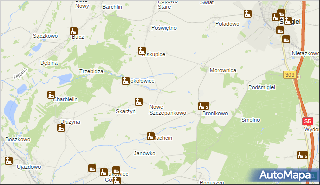 mapa Stare Szczepankowo, Stare Szczepankowo na mapie Targeo