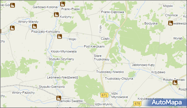 mapa Stare Truskolasy, Stare Truskolasy na mapie Targeo