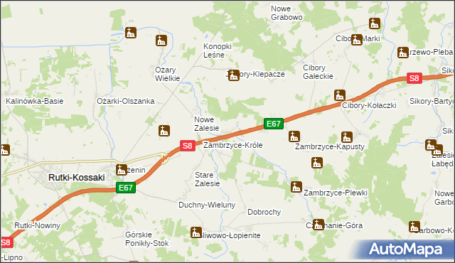 mapa Stare Zambrzyce, Stare Zambrzyce na mapie Targeo