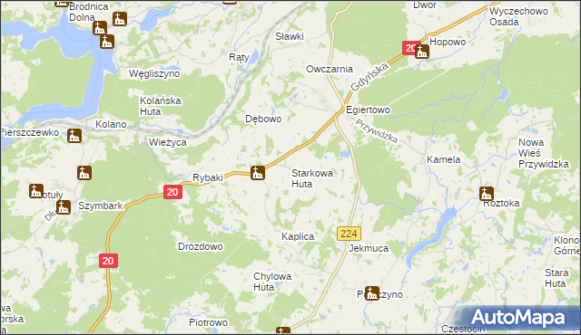 mapa Starkowa Huta, Starkowa Huta na mapie Targeo