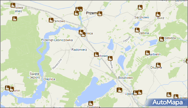 mapa Starkowo gmina Przemęt, Starkowo gmina Przemęt na mapie Targeo