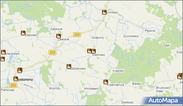 mapa Starkowo gmina Ustka, Starkowo gmina Ustka na mapie Targeo