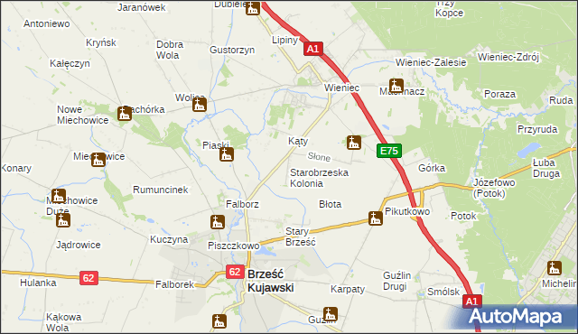 mapa Starobrzeska Kolonia, Starobrzeska Kolonia na mapie Targeo