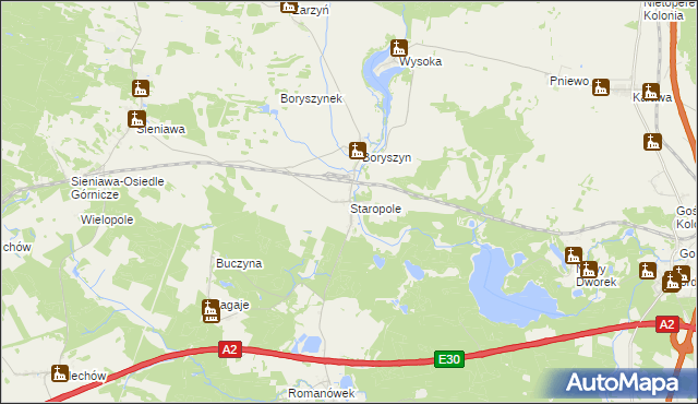 mapa Staropole gmina Lubrza, Staropole gmina Lubrza na mapie Targeo