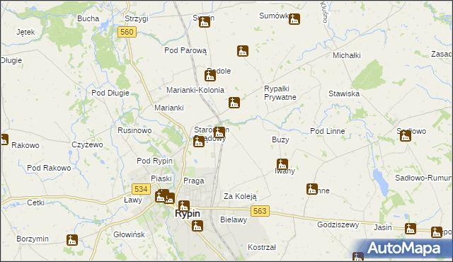 mapa Starorypin Prywatny, Starorypin Prywatny na mapie Targeo