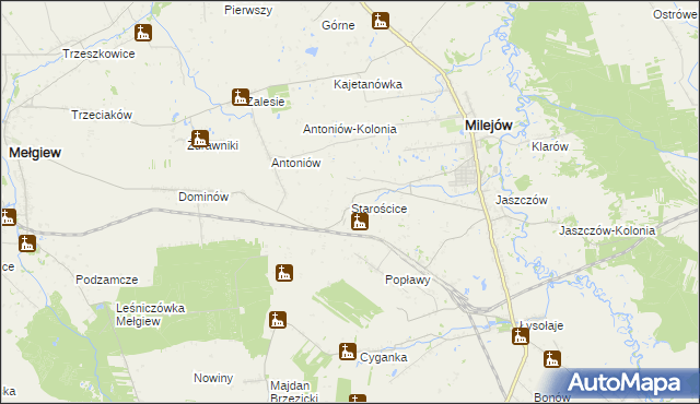 mapa Starościce, Starościce na mapie Targeo