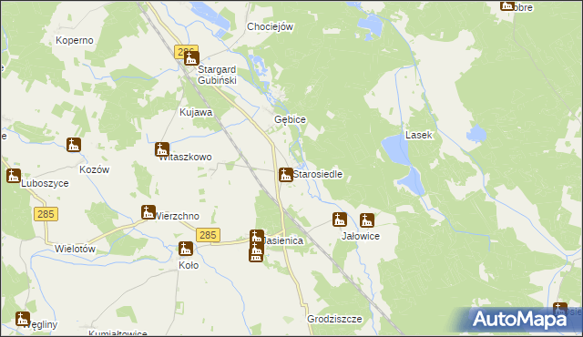 mapa Starosiedle, Starosiedle na mapie Targeo