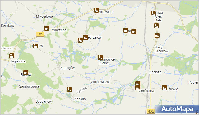 mapa Starowice Dolne, Starowice Dolne na mapie Targeo