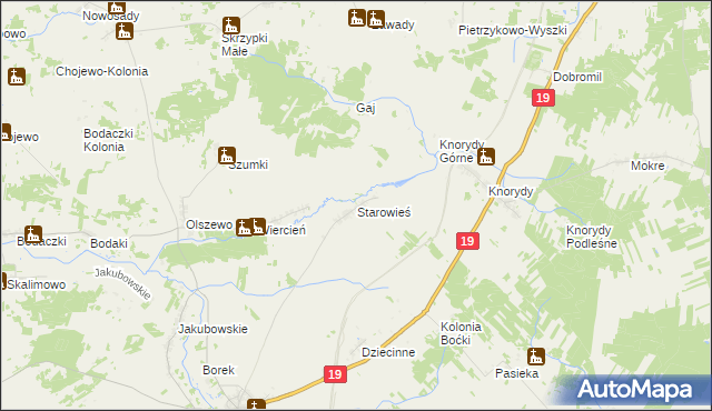 mapa Starowieś gmina Boćki, Starowieś gmina Boćki na mapie Targeo