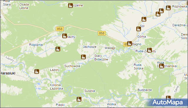 mapa Stary Bidaczów, Stary Bidaczów na mapie Targeo