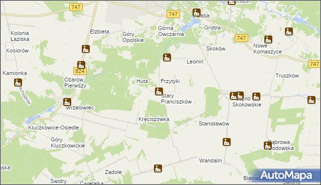 mapa Stary Franciszków, Stary Franciszków na mapie Targeo