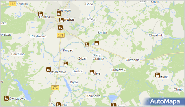 mapa Stary Grabiąż, Stary Grabiąż na mapie Targeo