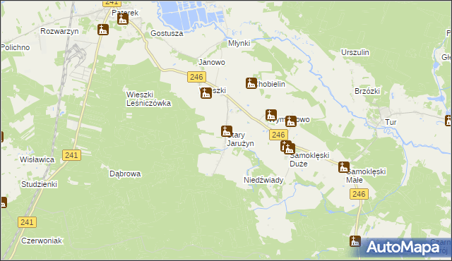 mapa Stary Jarużyn, Stary Jarużyn na mapie Targeo
