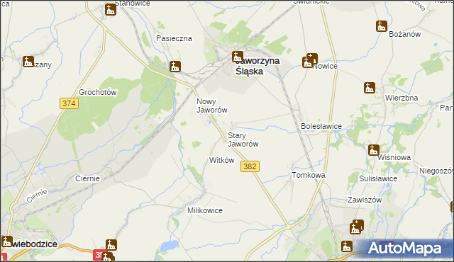 mapa Stary Jaworów, Stary Jaworów na mapie Targeo