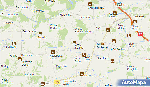 mapa Stary Kadłub, Stary Kadłub na mapie Targeo