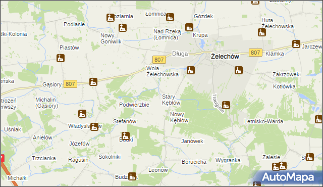 mapa Stary Kębłów, Stary Kębłów na mapie Targeo