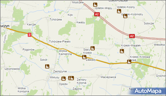 mapa Stary Krzesk, Stary Krzesk na mapie Targeo