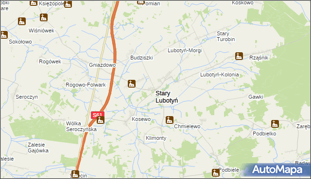 mapa Stary Lubotyń, Stary Lubotyń na mapie Targeo