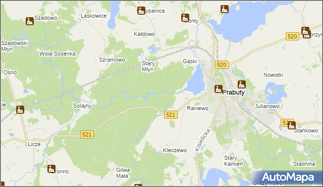 mapa Stary Młyn gmina Prabuty, Stary Młyn gmina Prabuty na mapie Targeo